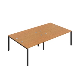 [CB1480CPNOBK/4P] CB Bench with Cable Ports: 4 Person (FSC) | 1400 x 800 | Nova Oak/Black | 