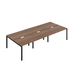 [CB1280CODWBK/6P] CB Bench with Cut Out: 6 Person (FSC) | 1200 X 800 | Dark Walnut/Black | 