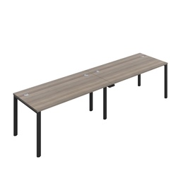 [CB1680CPGOBK/2SP] CB Single Bench with Cable Ports: 2 Person (FSC) | 1600 x 800 | Grey Oak/Black | 