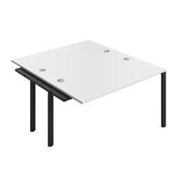 [CB1480CPWHBK/2PX] CB Bench Extension with Cable Ports: 2 Person (FSC) | 1400 x 800 | White/Black | 