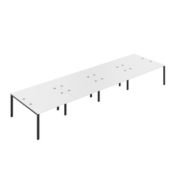 [CB1480CPWHBK/8P] CB Bench with Cable Ports: 8 Person (FSC) | 1400 x 800 | White/Black | 