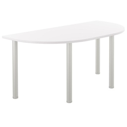 [OFPMTDEND1680WH] One Fraction Plus Rectangular Meeting Table with D-End (FSC) | 1600X800 | White/Silver | 