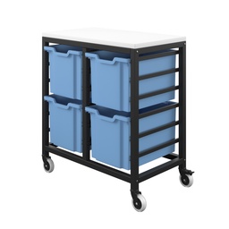 [T-STOR-4D-F25UN] Titan 4 Draw Extra Deep F25 Tray Unlimited Mobile Storage Unit Black Frame White Top